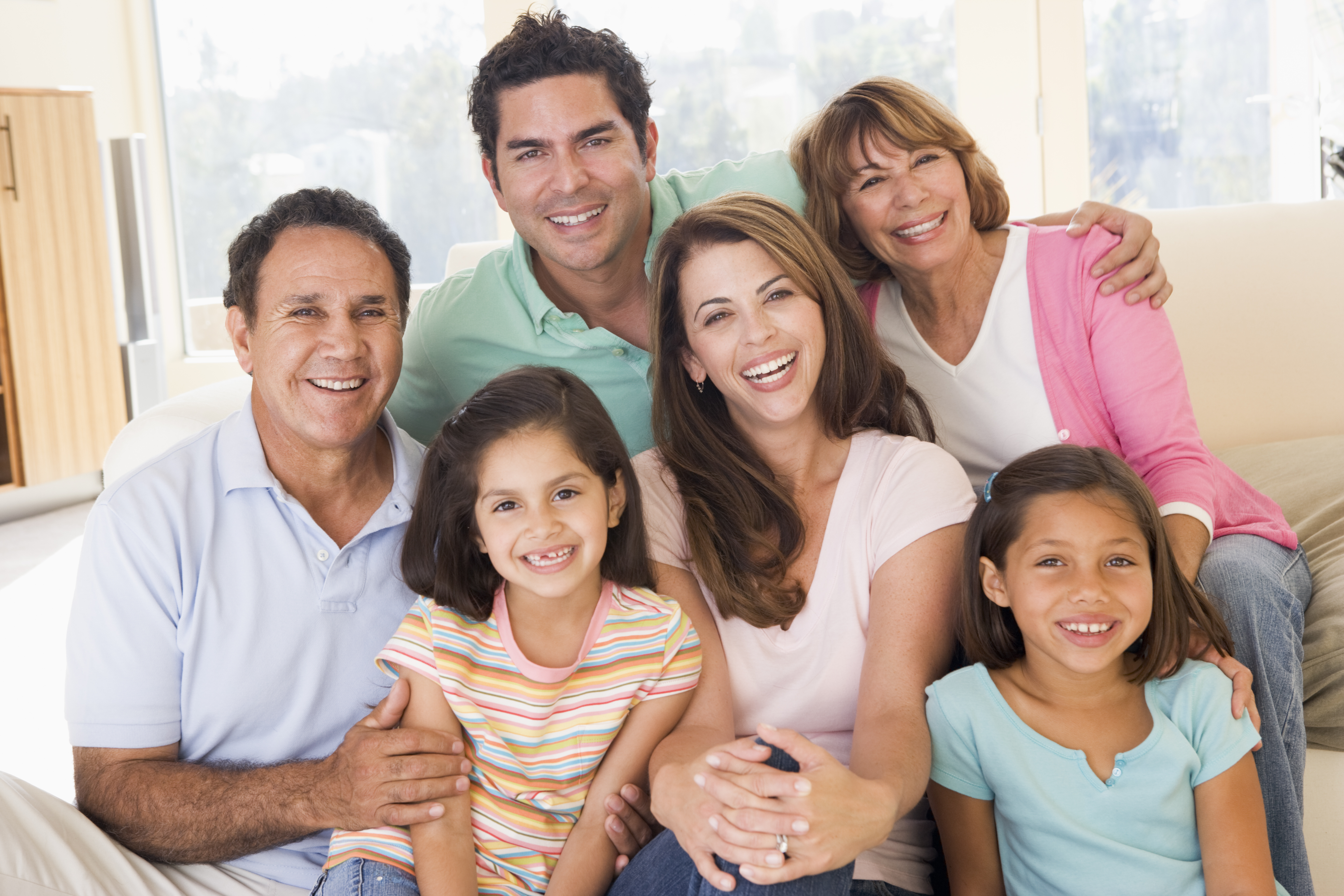 A family multigenerational indoors window