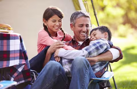 Children dad with
