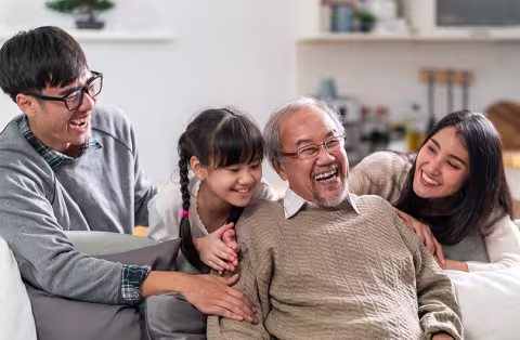 A family multigenerational kitchen